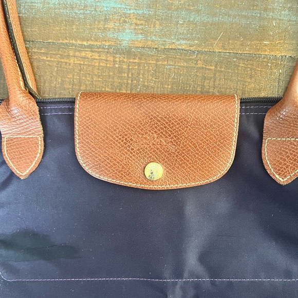 Longchamp Le Pliage large tote eggplant EUC - Picture 2 of 6